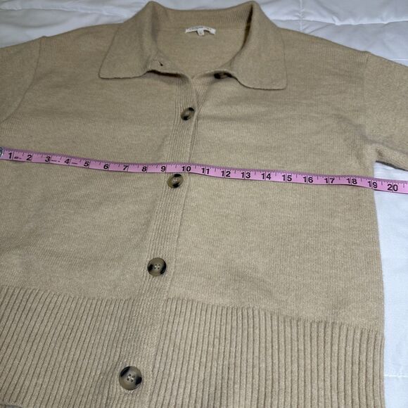 Crochetist Collared Button Up Long Sleeve Sweater Beige Tan Size L - Picture 4 of 8